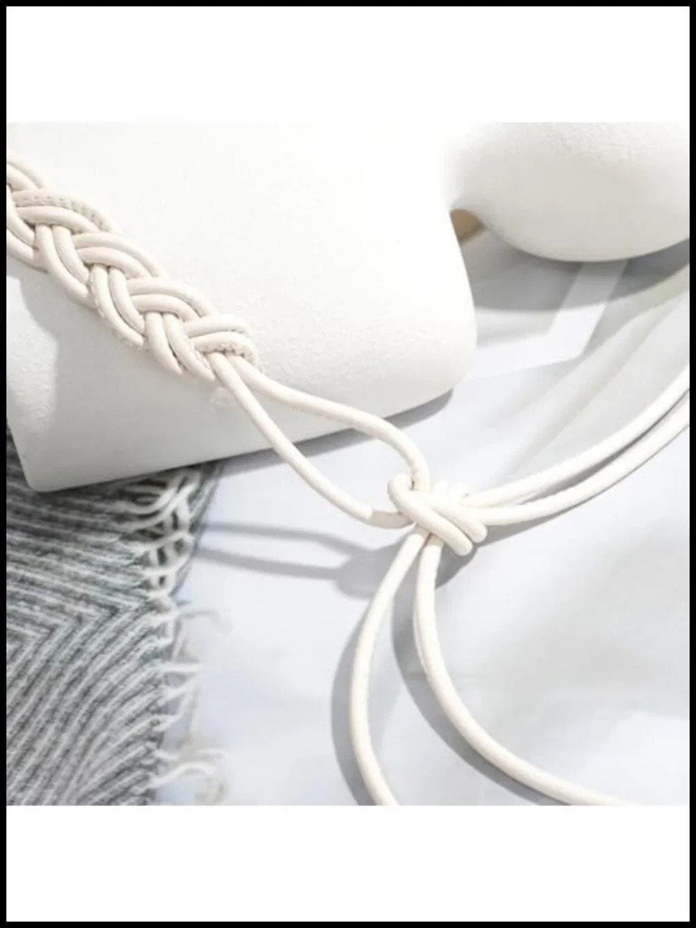 Women's Knotted Waist Belt PU Leather Skinny Belt for Dresses Pants